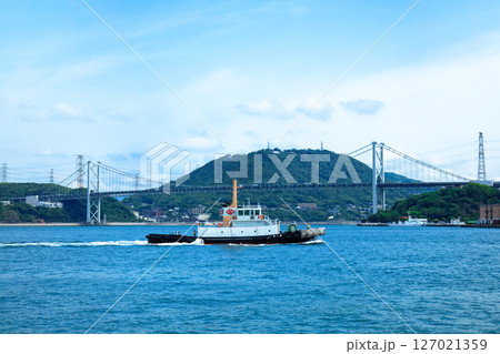 関門橋と青空　 127021359