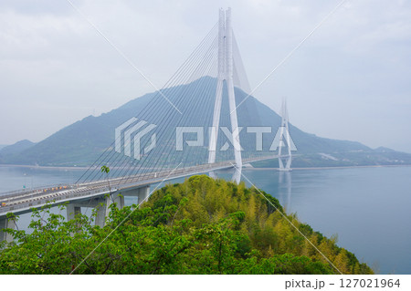 多々羅しまなみ公園・多々羅展望台から見る多々羅大橋 127021964