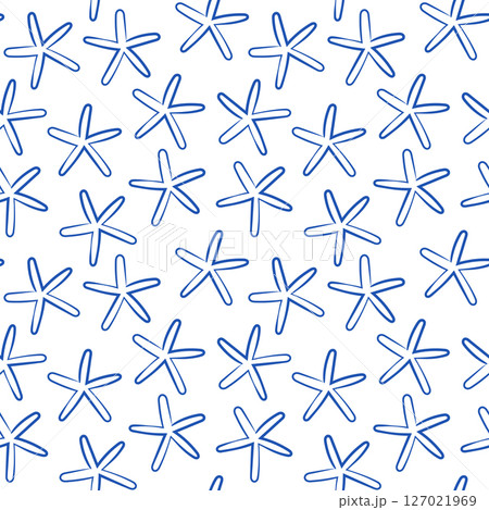 A beautifully designed seamless background featuring a captivating Blue Starfish pattern 127021969