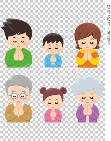 家人閉眼祈禱 127021972