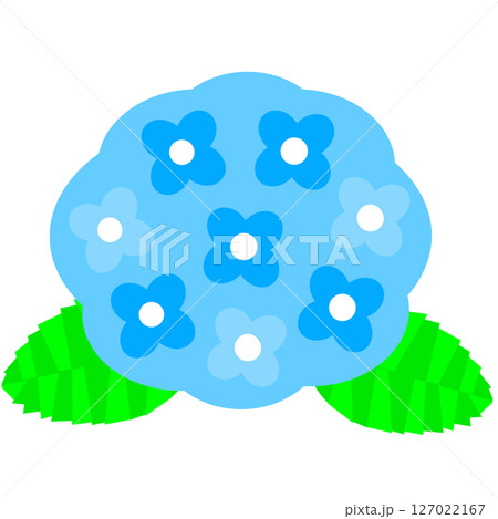 梅雨や初夏を彩る紫陽花の花のかわいらしいイラスト素材 127022167