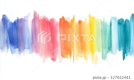 虹色、カラフルな水彩の背景、ペイント筆致 虹色、カラフルな水彩の背景、ペイント筆致 127022481