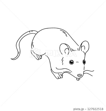 シンプルなネズミのイラスト 127022518