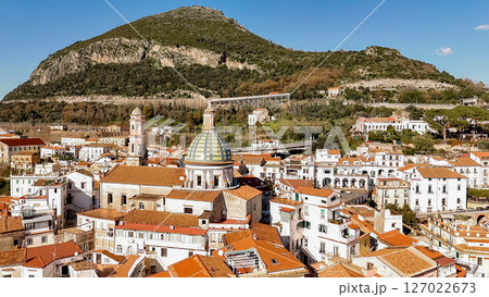 Vietri sul Mare with Colorful Rooftops and Dome Vietri sul Mare with Colorful Rooftops and Dome 127022673