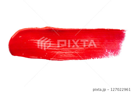 Red brush stroke isolated on white background 127022961