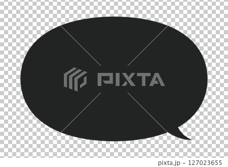 ベクターのふきだし 単体 イラスト 白黒 右 左 Simple speech bubble. ベクターのふきだし 単体 イラスト 白黒 右 左 Simple speech bubble. 127023655