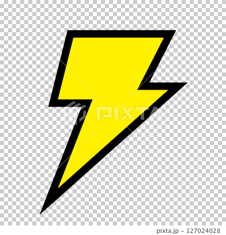 Lightning bolt simple flat illustration white background 127024028