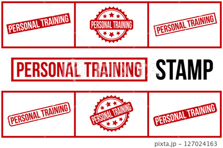 Red Personal Training Rubber Stamp Set Vector 127024163