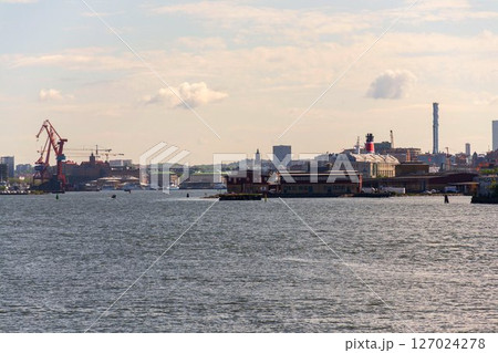 Gothenburg city skyline with Gota river on sunny day, Sweden 127024278