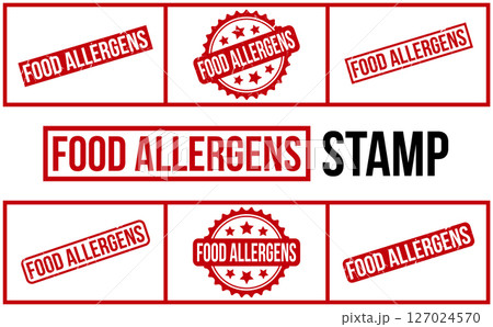 Food Allergens Rubber Stamp Set Vector 127024570