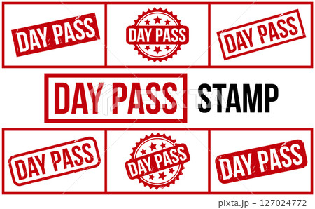 Day Pass rubber grunge stamp set vector 127024772