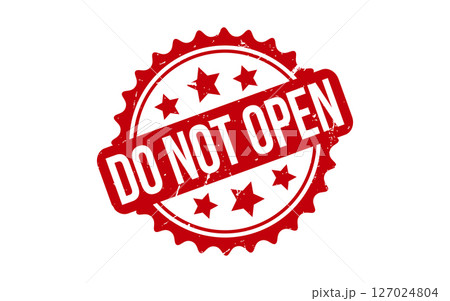 Do Not Open rubber grunge stamp seal vector 127024804