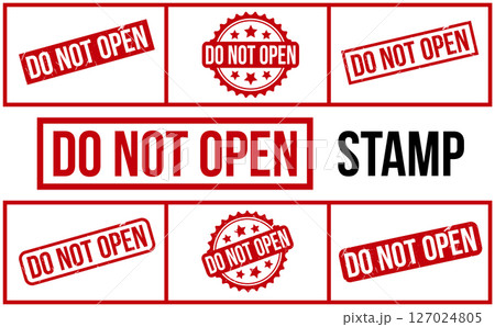 Do Not Open Rubber Stamp Set Vector 127024805