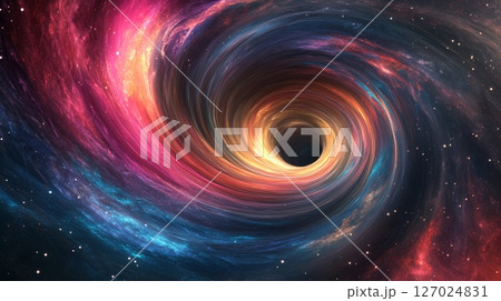 Colorful cosmic vortex in deep space, mesmerizing and mysterious concept 127024831