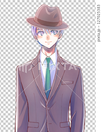 背広の男性　帽子 127025383