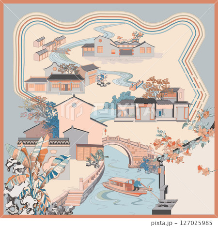 Whimsical Flower Motif Series for Aesthetic Projects 127025985