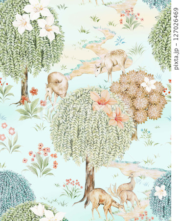 Serene Botanical Pattern Collection for Calming Decor 127026469