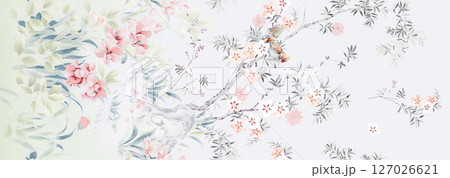 Serene Botanical Pattern Collection for Calming Decor 127026621