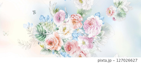 Serene Botanical Pattern Collection for Calming Decor 127026627