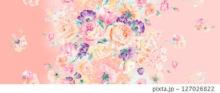 Handpainted Watercolor Floral Pattern Collection Handpainted Watercolor Floral Pattern Collection 127026822