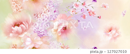 Artistic Watercolor Flower Motif Assortment 127027010