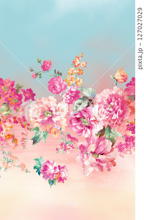 Artistic Watercolor Flower Motif Assortment 127027029