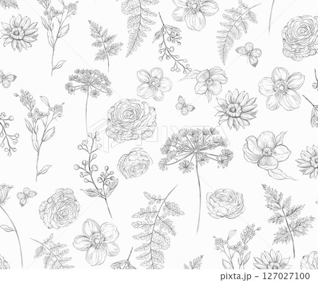 Whimsical Handdrawn Watercolor Floral Designs Whimsical Handdrawn Watercolor Floral Designs 127027100