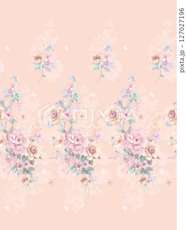 Delicate Watercolor Flower Pattern Series 127027196