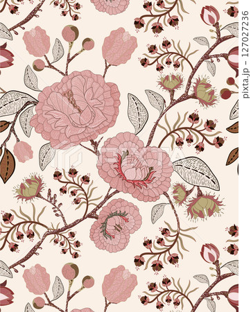 Delicate Watercolor Flower Pattern Series 127027236