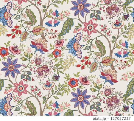 Delicate Watercolor Flower Pattern Series 127027237