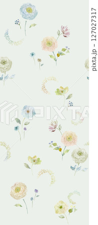 Charming Watercolor Floral Motif Collection 127027317