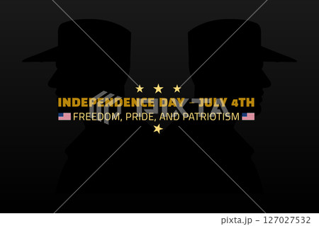 Independence Day July 4th Soldier Silhouette Poster 127027532
