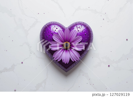 purple lotus flower petals on white background 127029119