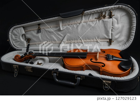 violin on black background 127029123