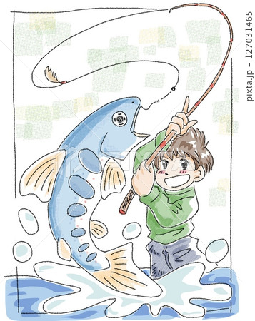 渓流釣りの少年 127031465