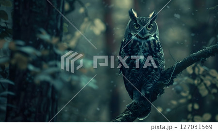 獲物を狙うフクロウ 127031569