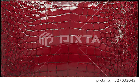 光沢のある赤いクロコダイルレザー 光沢のある赤いクロコダイルレザー 127032045