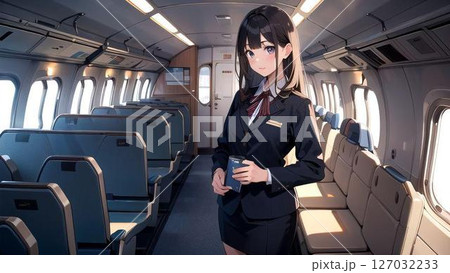 キャビンアテンダントの女性 127032233