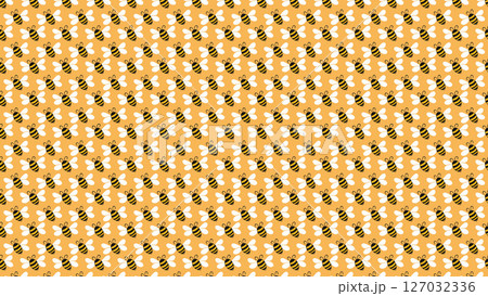 ミツバチの柄の背景素材 ミツバチの柄の背景素材 127032336