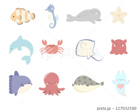 かわいいうみの生き物大集合 127032580
