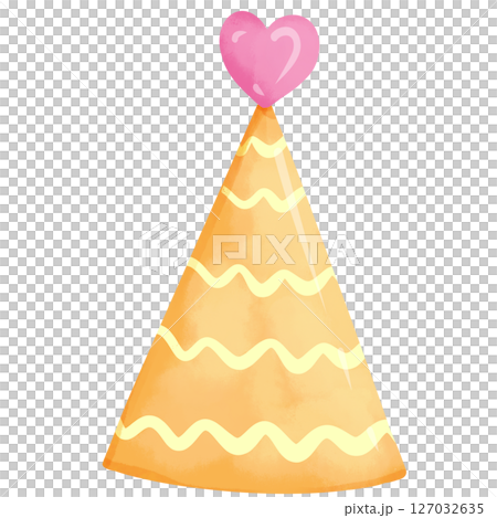 Hand-painted watercolor birthday themed party hat 127032635