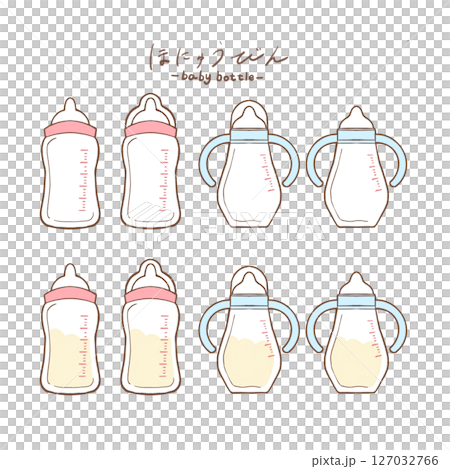 嬰兒奶瓶插圖(帶手柄,簡單,嬰兒用品) 嬰兒奶瓶插圖(帶手柄,簡單,嬰兒用品) 127032766