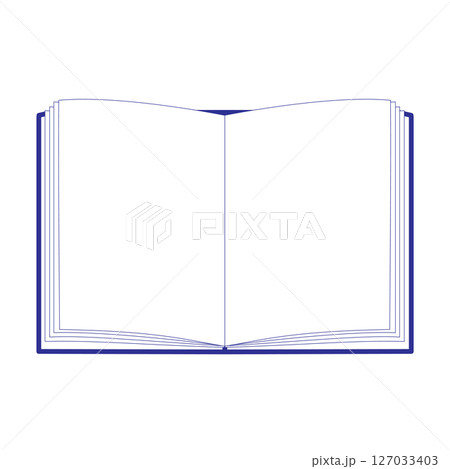 開いた本のイラスト素材アイコン ノートメモ青紺色濃いシンプル 開いた本のイラスト素材アイコン ノートメモ青紺色濃いシンプル 127033403