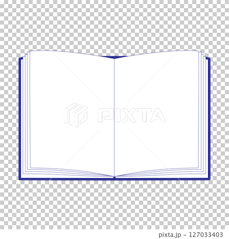 打開的書插圖素材圖示筆記備忘錄藍色海軍藍深色簡單 127033403