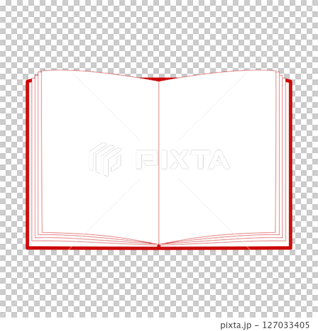 開いた本のイラスト素材アイコン ノートメモ赤色シンプル 開いた本のイラスト素材アイコン ノートメモ赤色シンプル 127033405