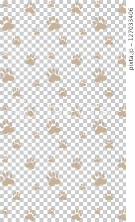 可愛的貓爪印無縫圖案背景插圖壁紙淺棕色簡單圖案紋理圖案 127033406