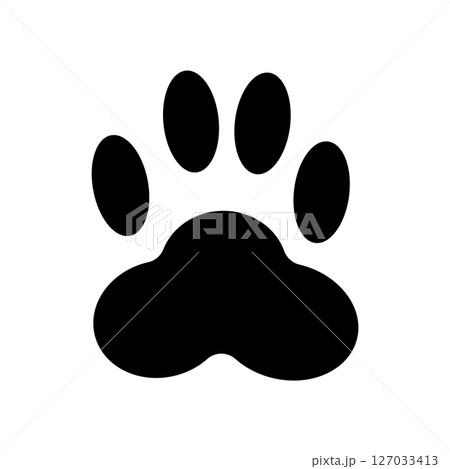 猫の足跡の肉球イラスト素材 黒色シンプル白黒 ベクター png 猫の足跡の肉球イラスト素材 黒色シンプル白黒 ベクター png 127033413