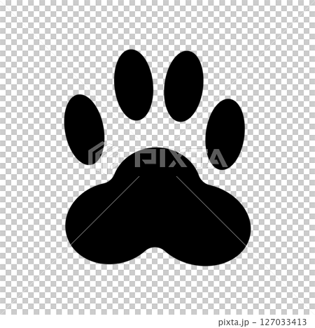 猫の足跡の肉球イラスト素材 黒色シンプル白黒 ベクター png 猫の足跡の肉球イラスト素材 黒色シンプル白黒 ベクター png 127033413