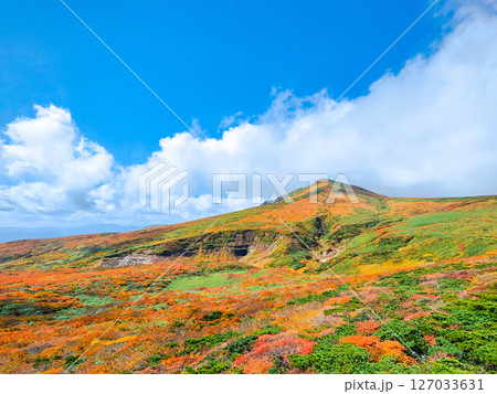 秋の栗駒山登山（東栗駒山から栗駒山の眺め） 127033631
