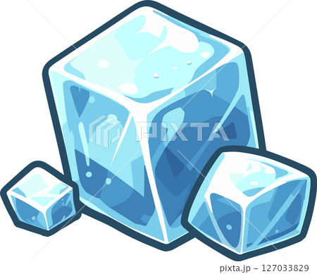 シンプルな氷のイラスト 127033829